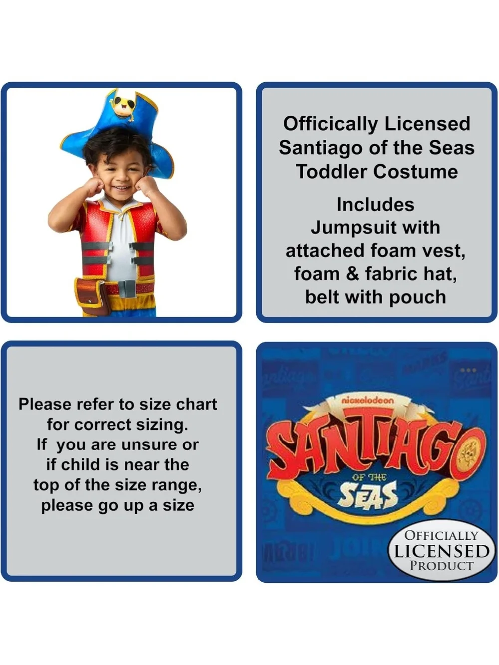 Nickelodeon Red & Blue Pirate Captain Costume